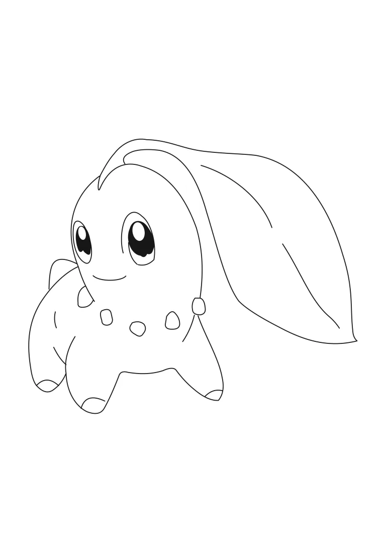 Página para colorear Chikorita (A4) para imprimir