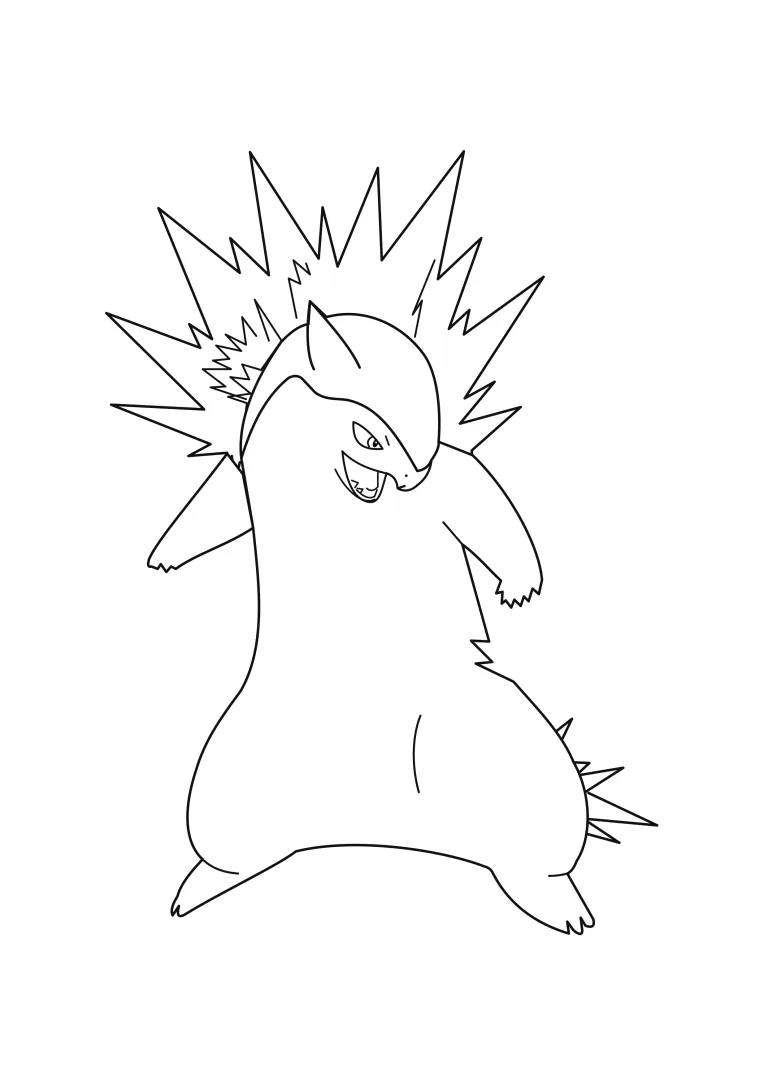 Coloriage Typhlosion (A4) à imprimer