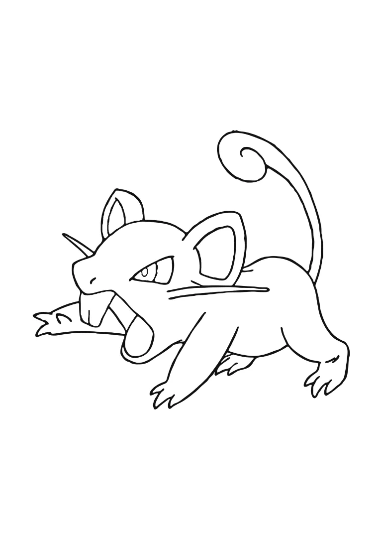 Página para colorear Rattata (A4) para imprimir