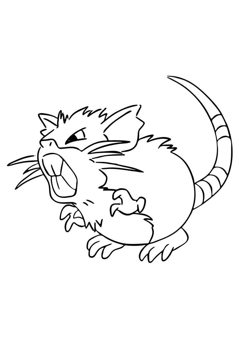 Raticate coloring page (A4) to print