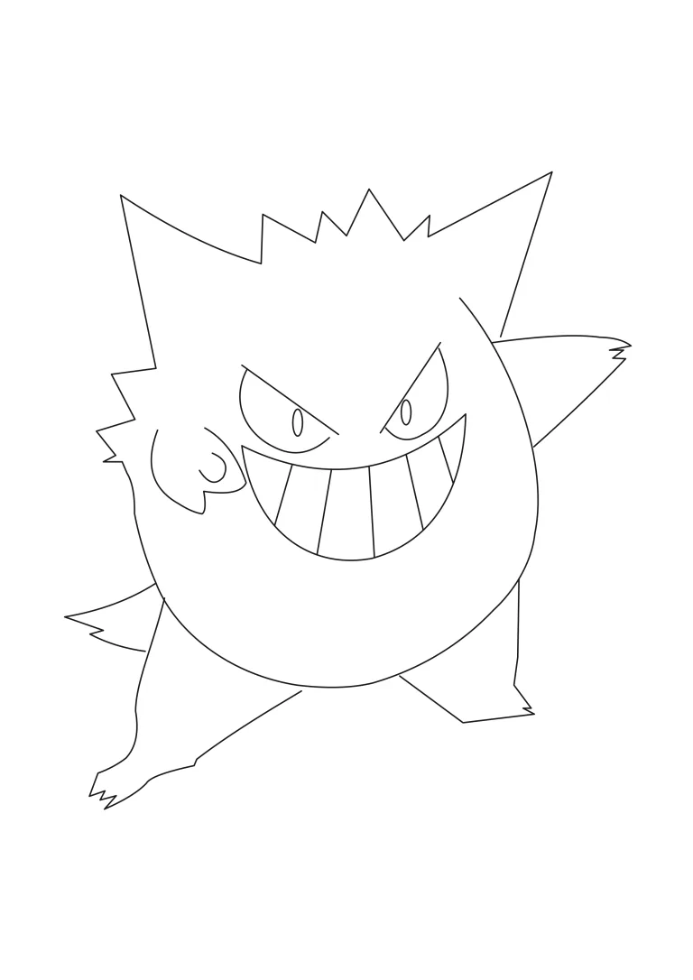 Página para colorear Gengar (A4) para imprimir