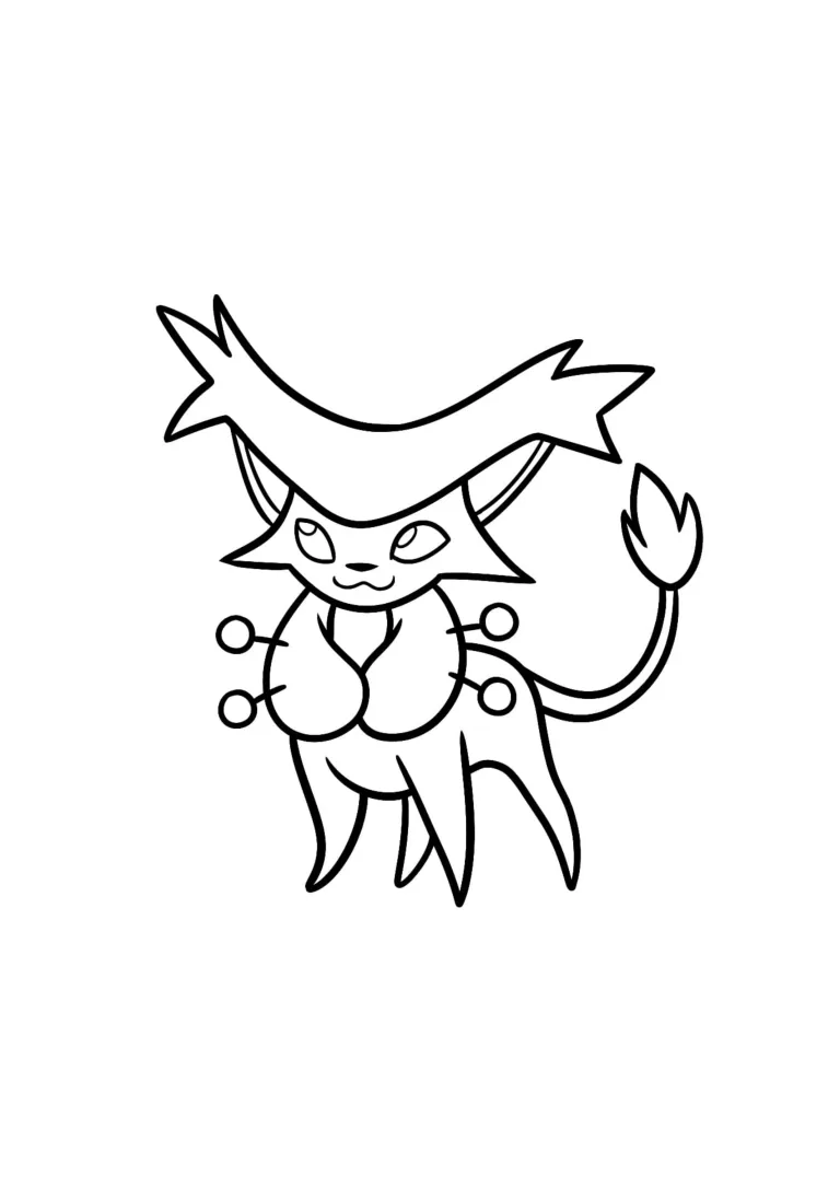 Página para colorear Delcatty (A4) para imprimir