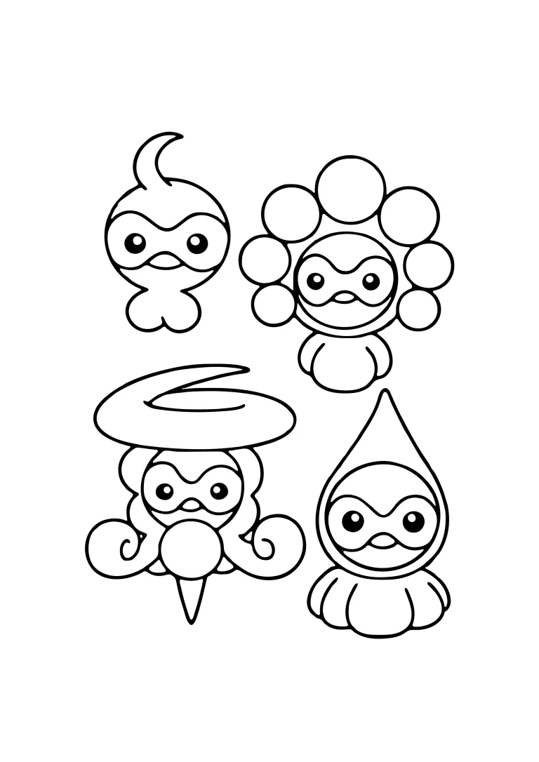 Página para colorear Castform (A4) para imprimir