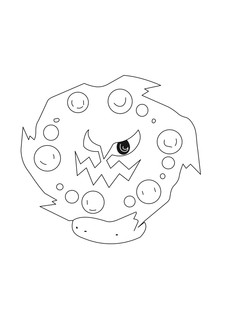 Coloriage Spiritomb (A4) à imprimer
