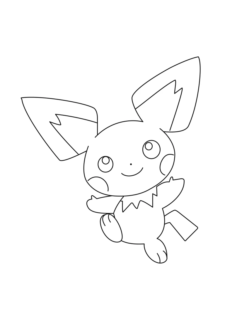 Página para colorear Pichu (A4) para imprimir