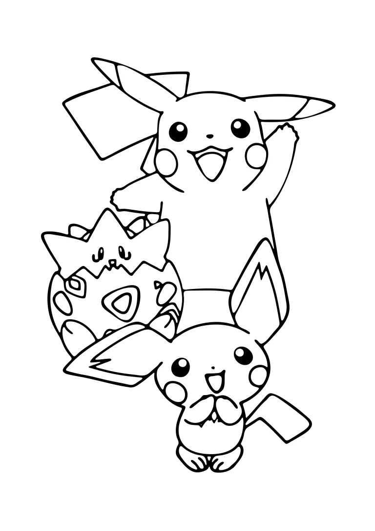 Página para colorear Pichu (A4) para imprimir