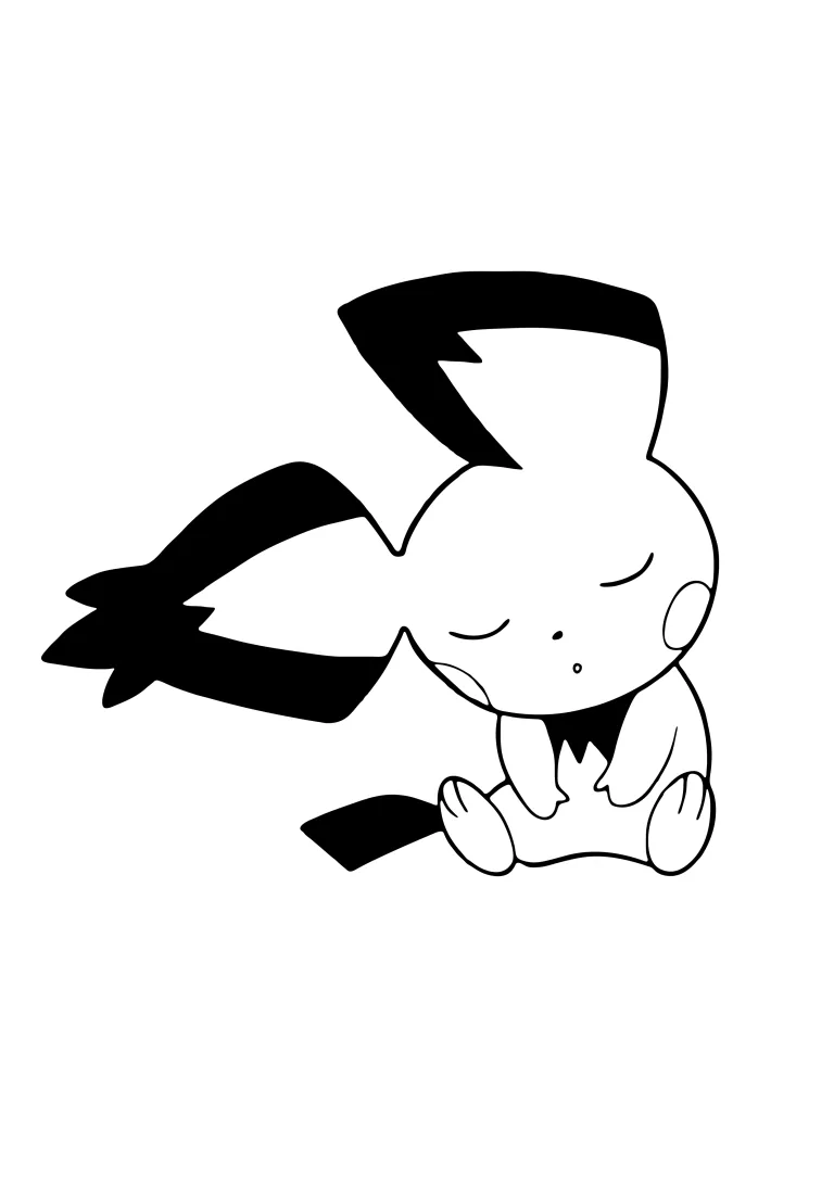 Página para colorear Pichu (A4) para imprimir