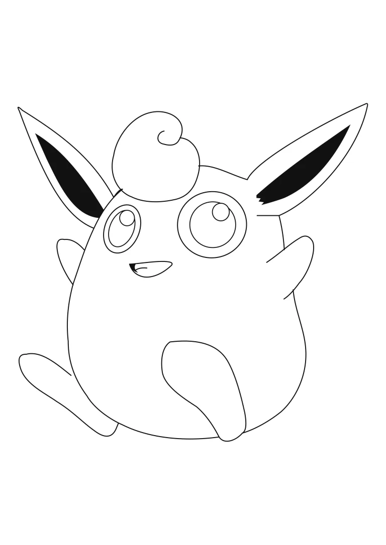 Wigglytuff coloring page (A4) to print
