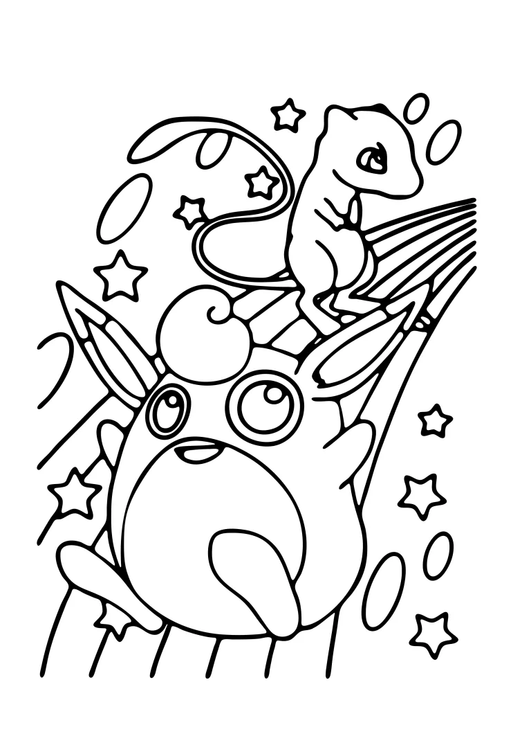 Wigglytuff coloring page (A4) to print