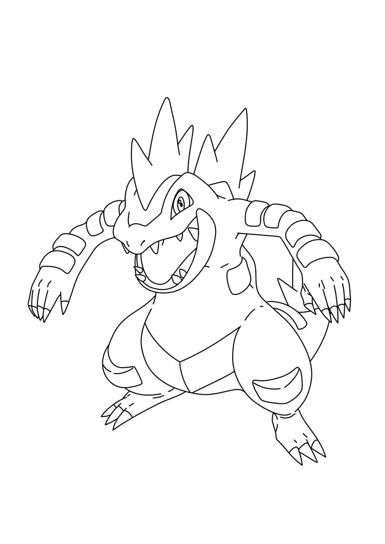 Página para colorear Feraligatr (A4) para imprimir