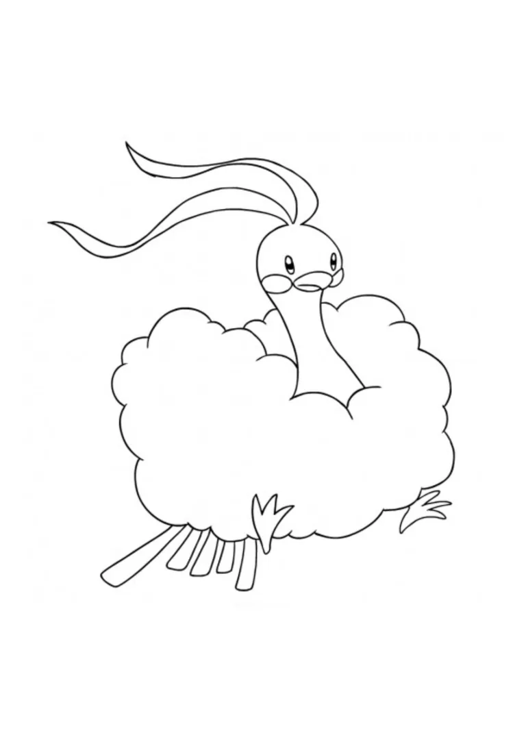 Página para colorear Altaria (A4) para imprimir