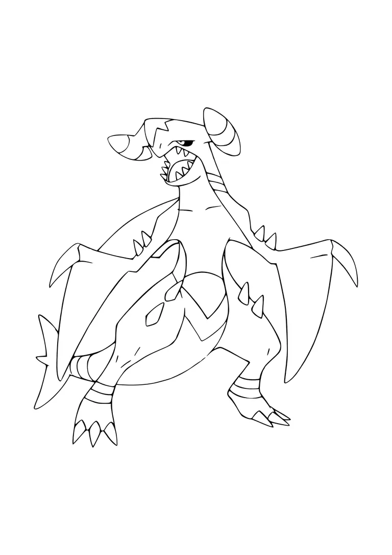 Garchomp coloring page (A4) to print