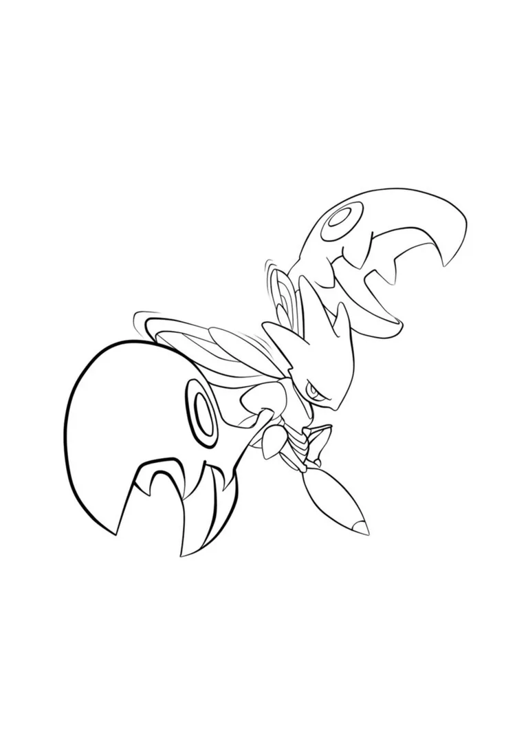 Scizor coloring page (A4) to print