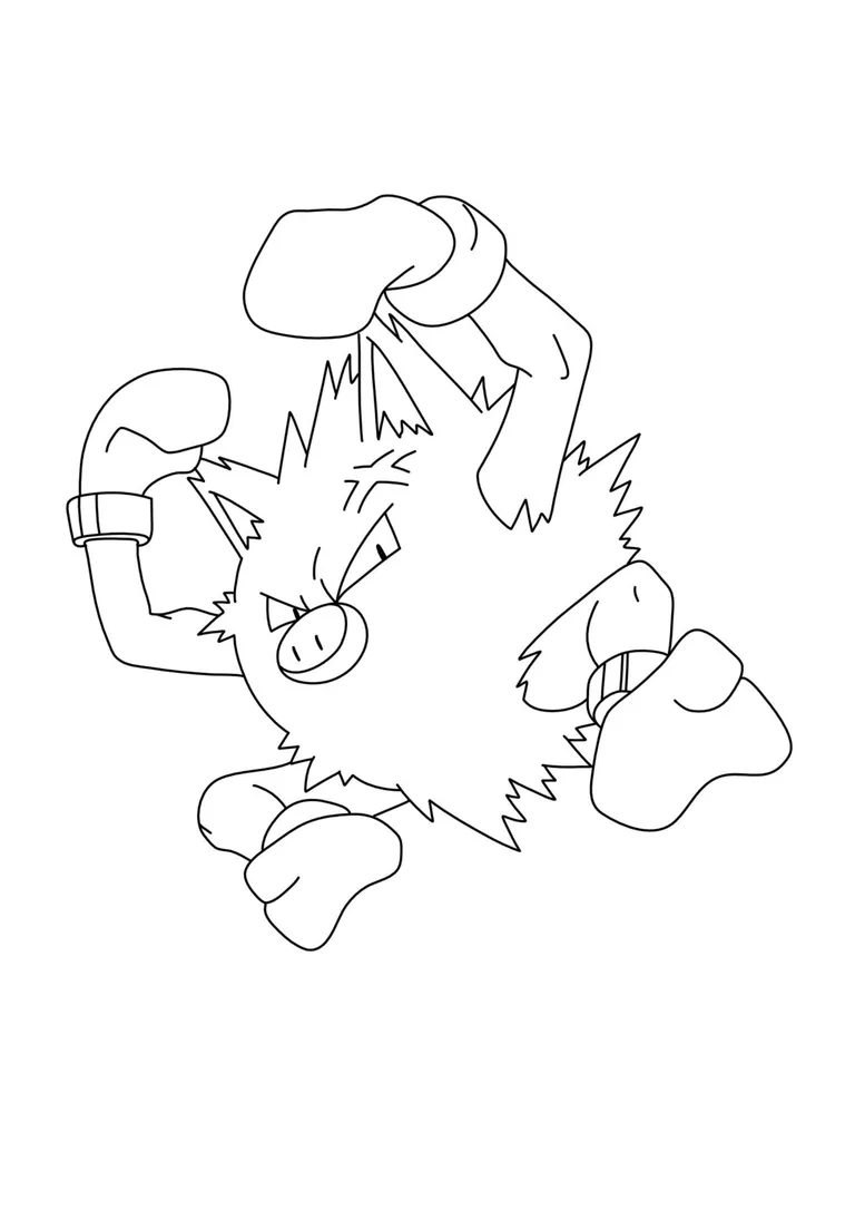 Primeape coloring page (A4) to print