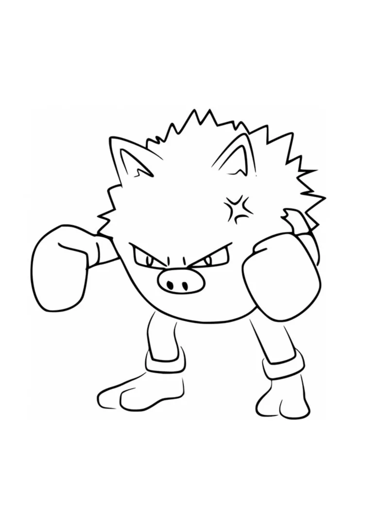 Primeape coloring page (A4) to print