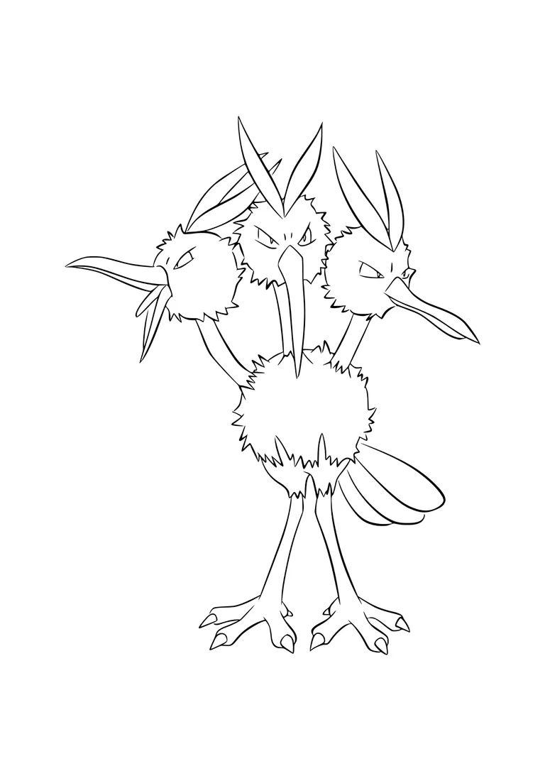Página para colorear Dodrio (A4) para imprimir