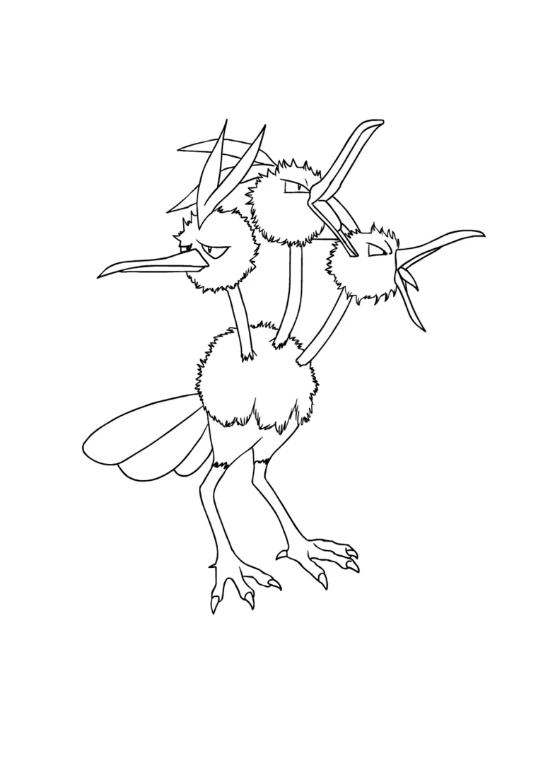 Página para colorear Dodrio (A4) para imprimir