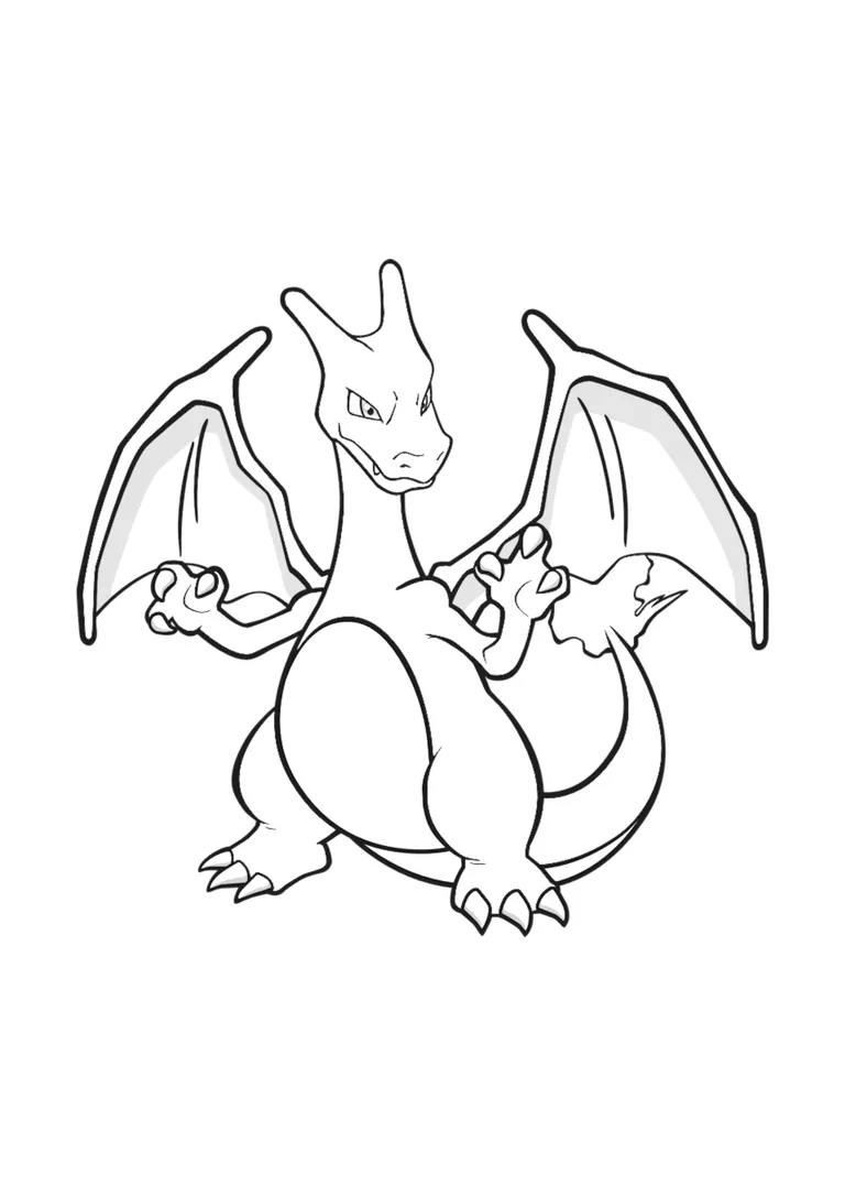 Coloriage Dracaufeu (A4) à imprimer