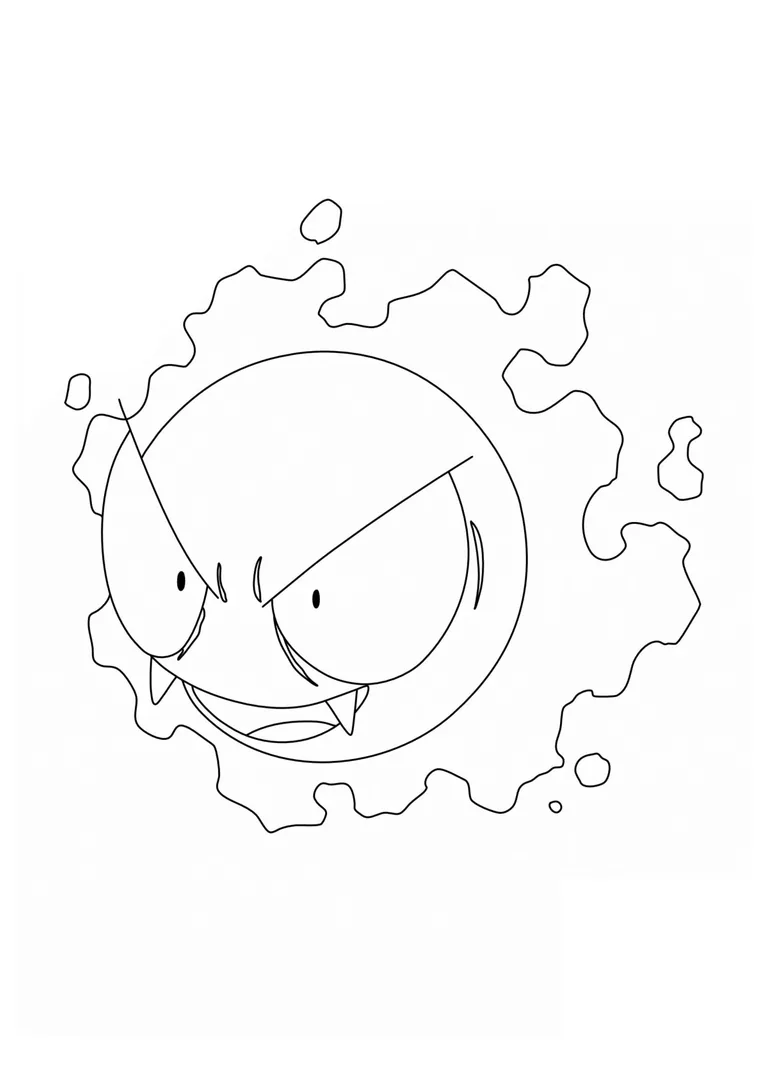 Gastly coloring page (A4) to print