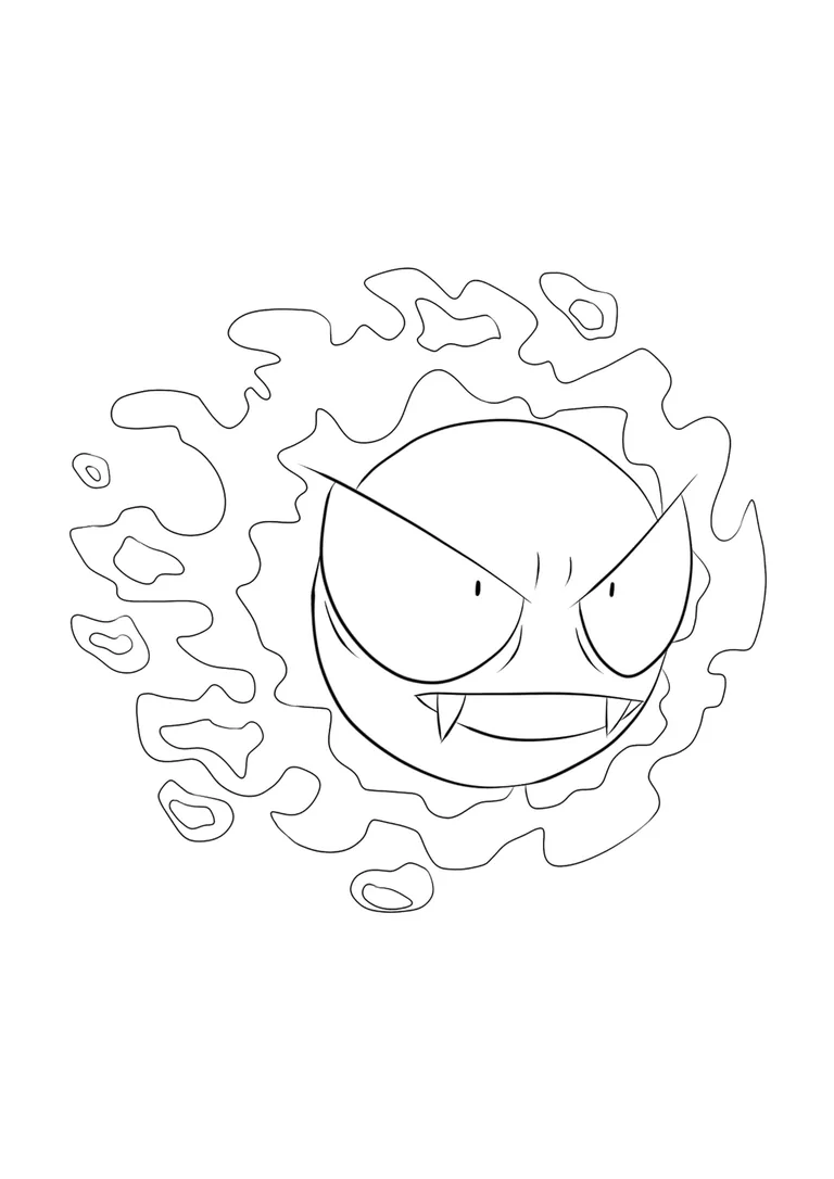 Gastly coloring page (A4) to print