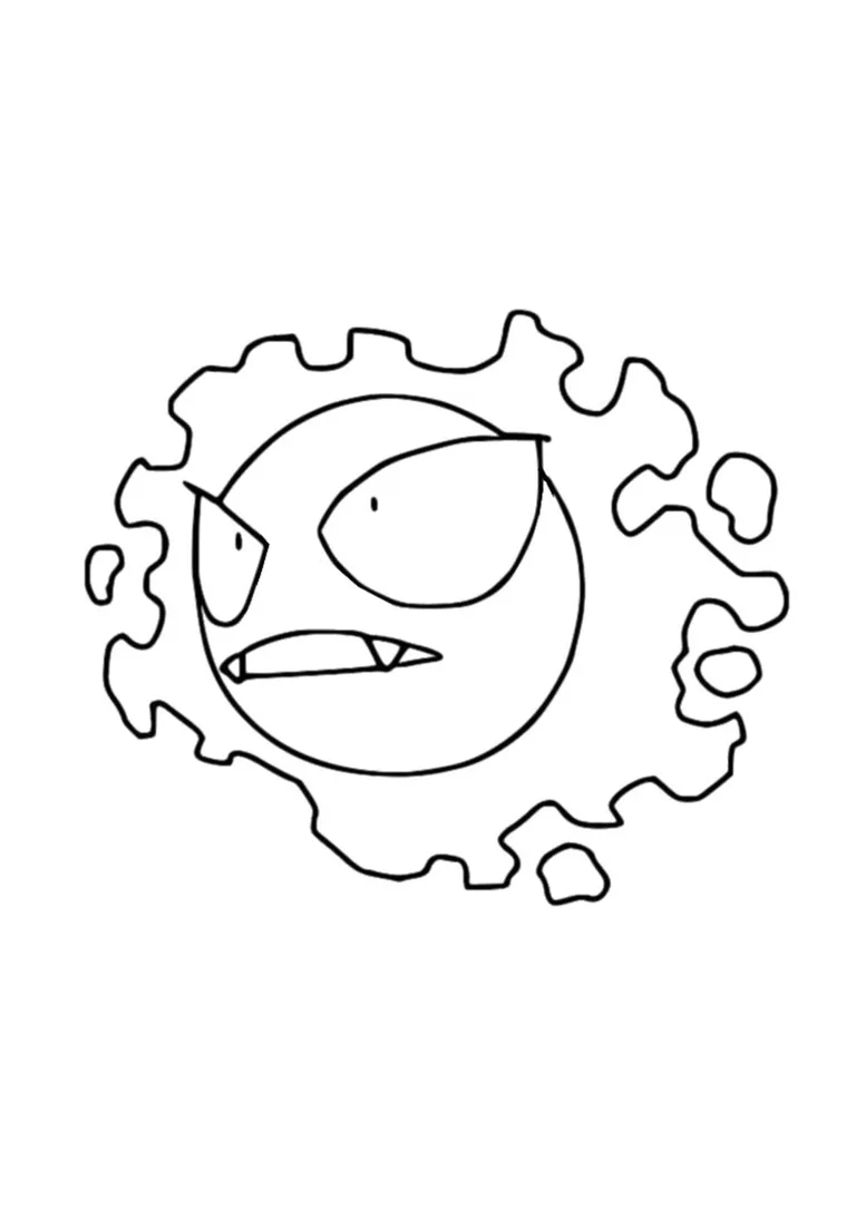 Gastly coloring page (A4) to print