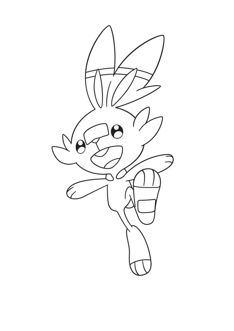 Scorbunny coloring page (A4) to print