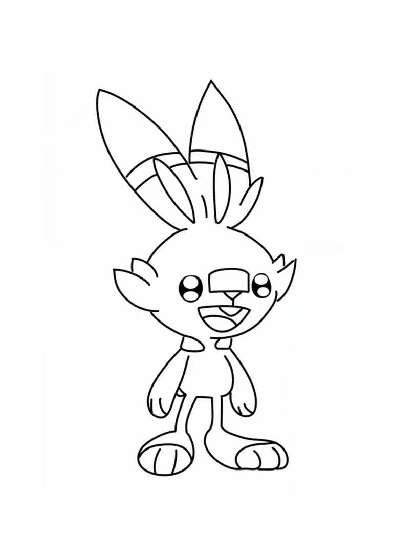 Scorbunny coloring page (A4) to print