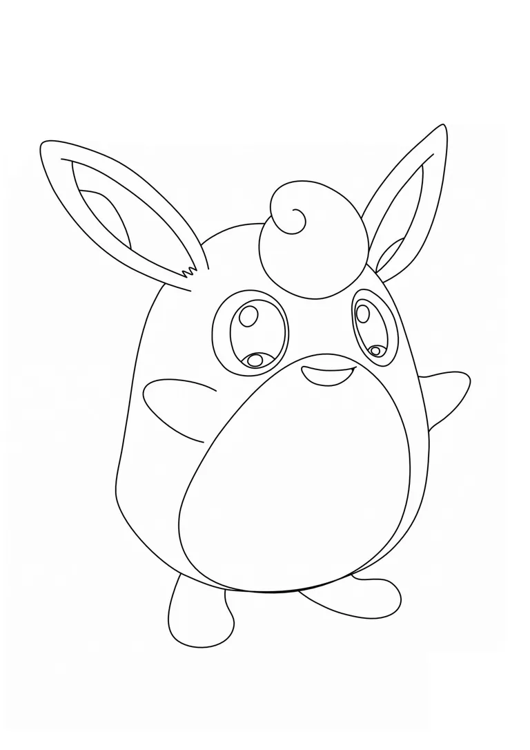 Wigglytuff coloring page (A4) to print