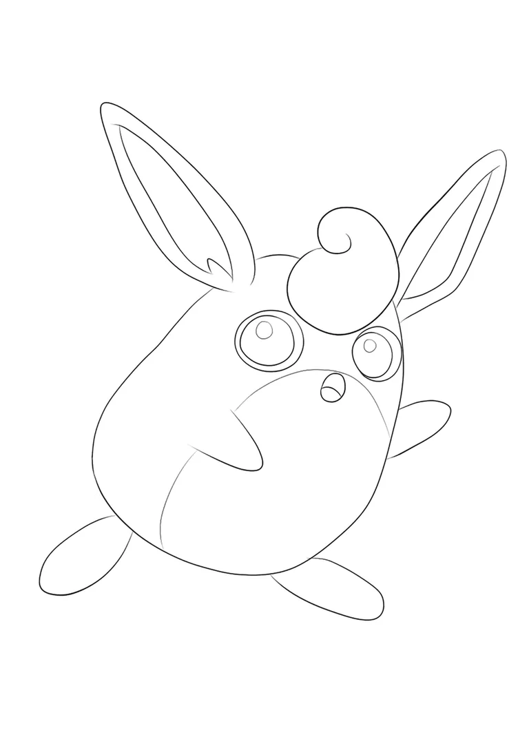 Wigglytuff coloring page (A4) to print