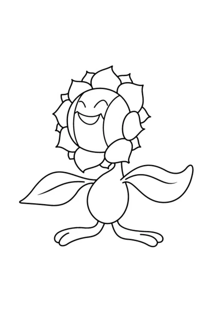 Sunflora coloring page (A4) to print