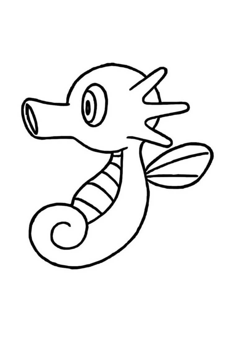 Página para colorear Horsea (A4) para imprimir