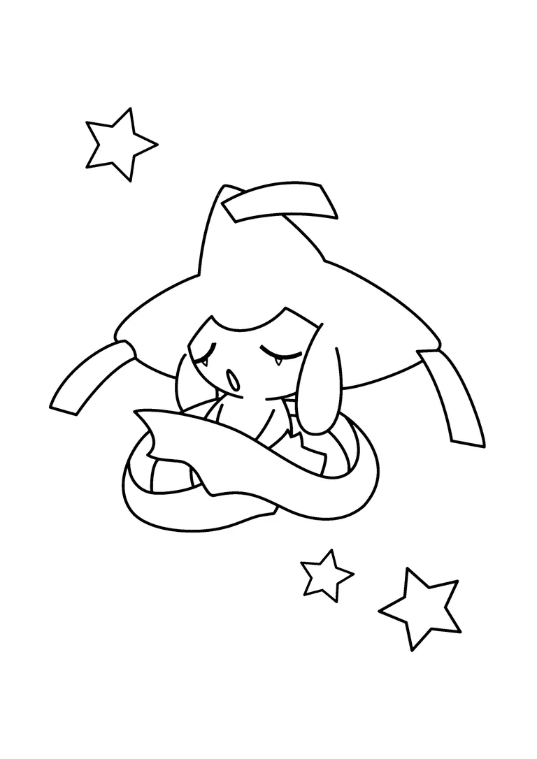 Página para colorear Jirachi (A4) para imprimir