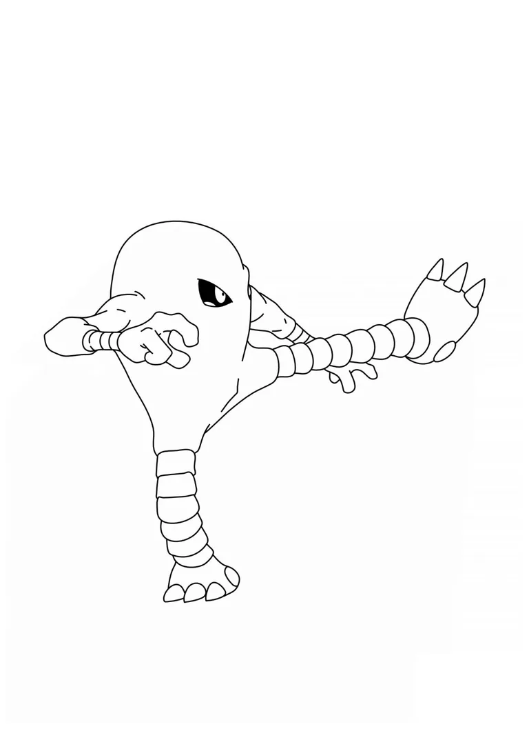 Hitmonlee coloring page (A4) to print