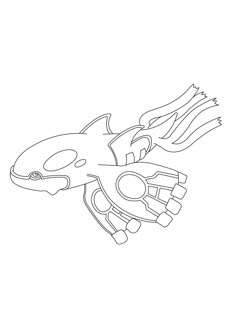 Página para colorear Kyogre (A4) para imprimir