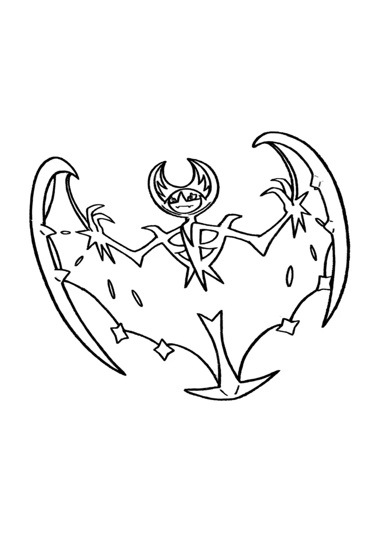Página para colorear Lunala (A4) para imprimir