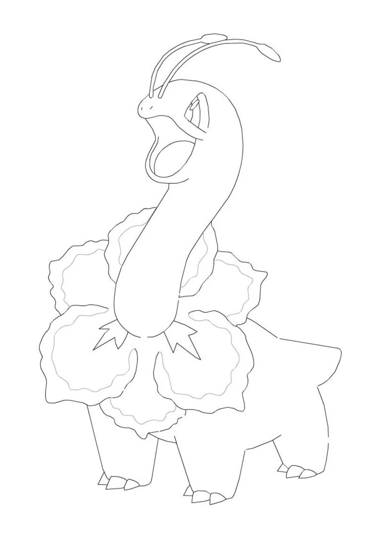 Coloriage Méganium (A4) à imprimer