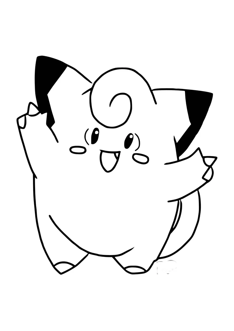 Clefairy coloring page (A4) to print