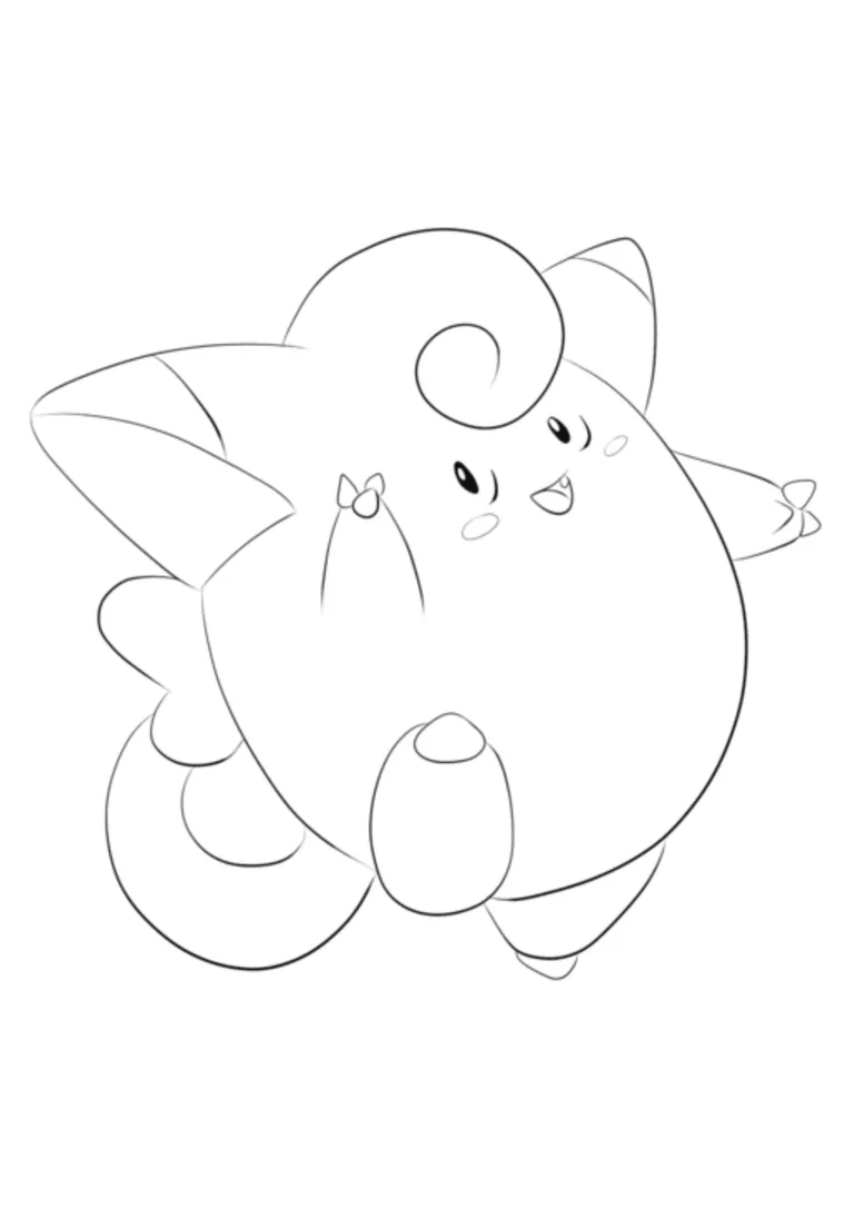 Clefairy coloring page (A4) to print
