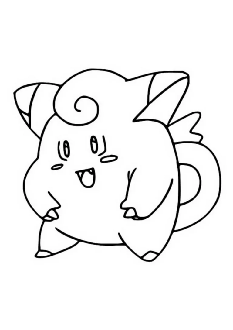 Clefairy coloring page (A4) to print