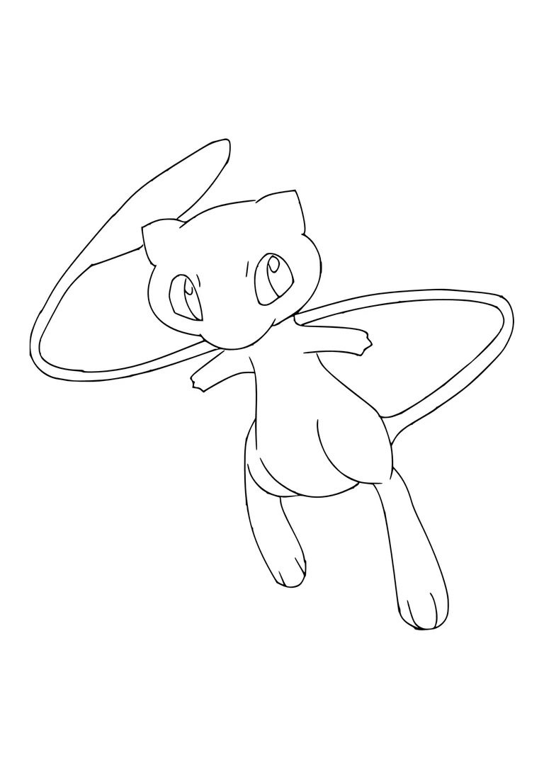 Mew coloring page (A4) to print