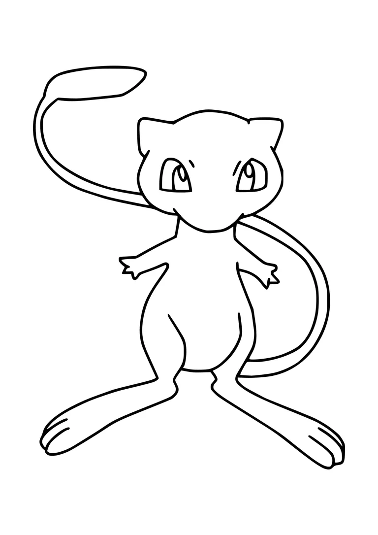 Mew coloring page (A4) to print