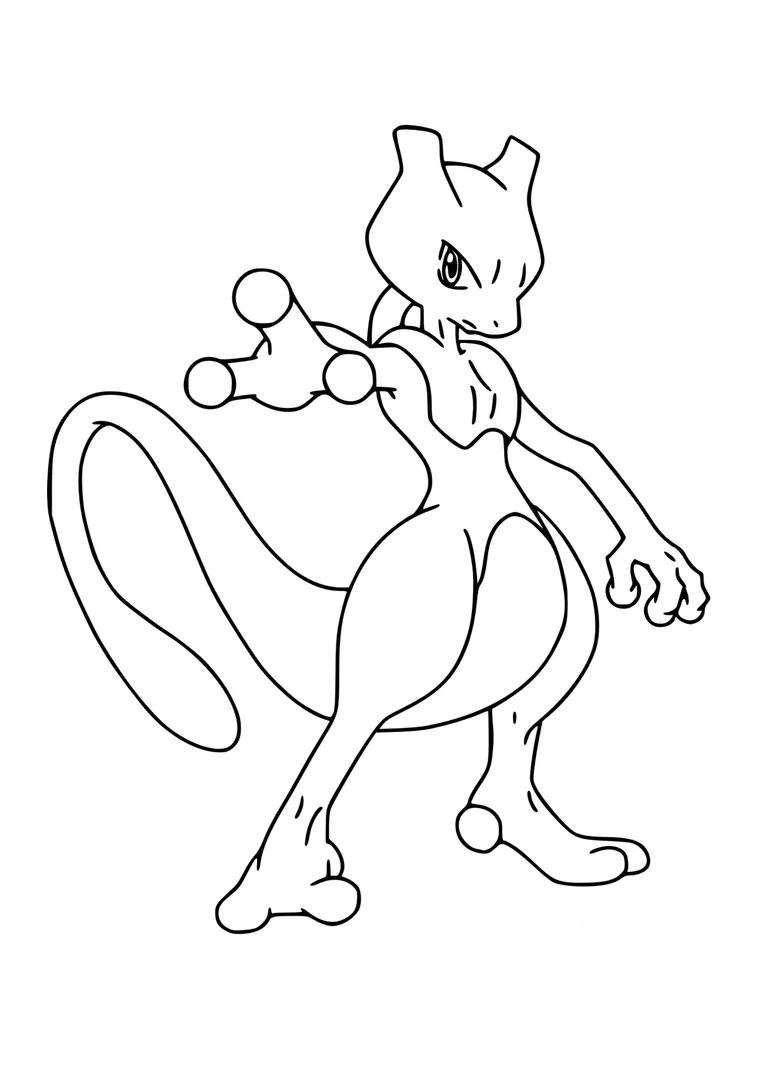 Mewtwo coloring page (A4) to print