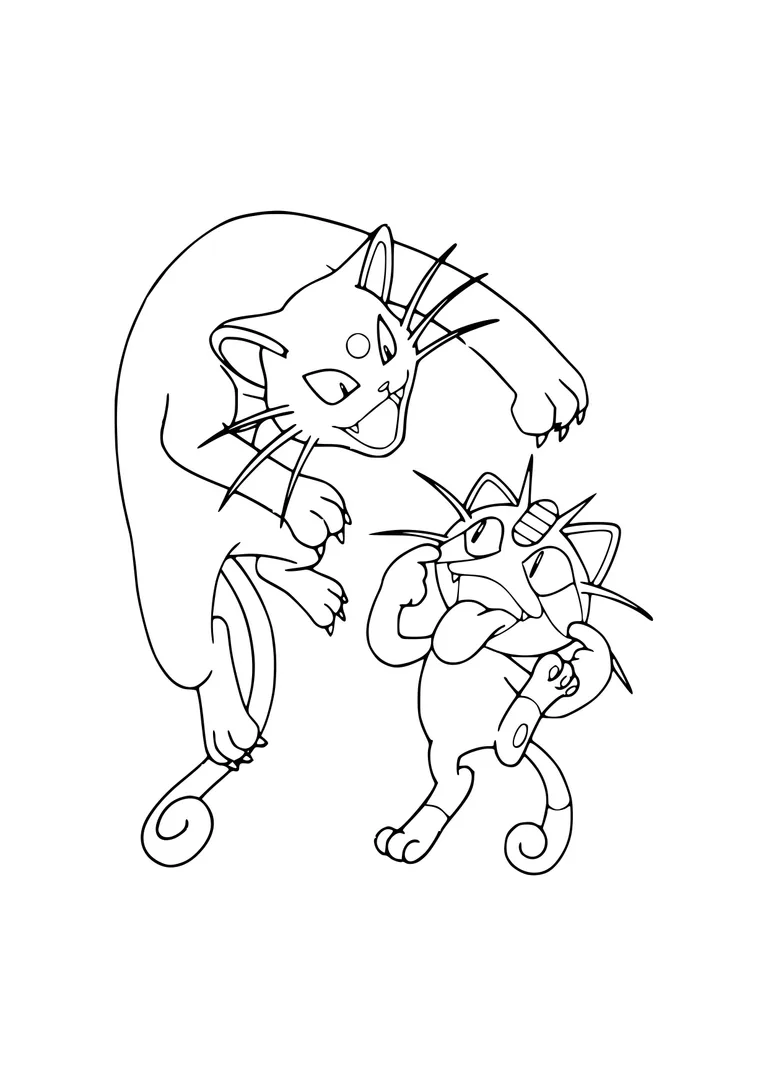 Página para colorear Meowth (A4) para imprimir