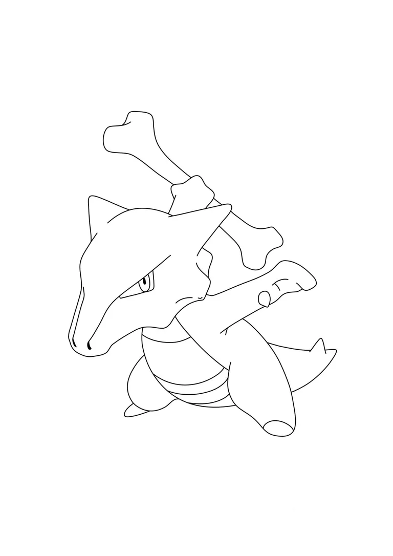 Marowak coloring page (A4) to print