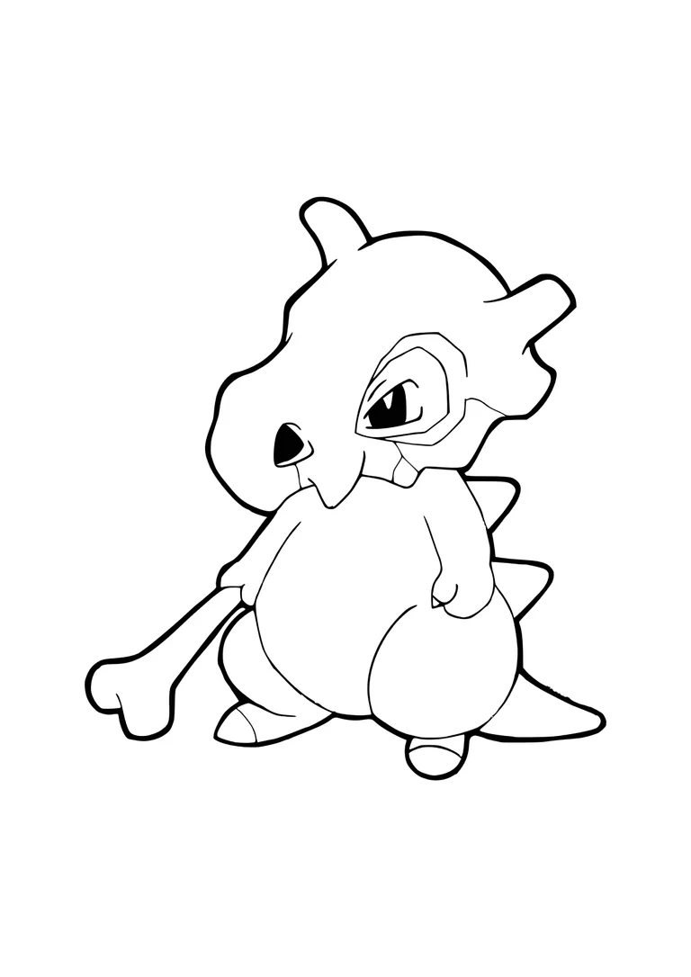 Cubone coloring page (A4) to print