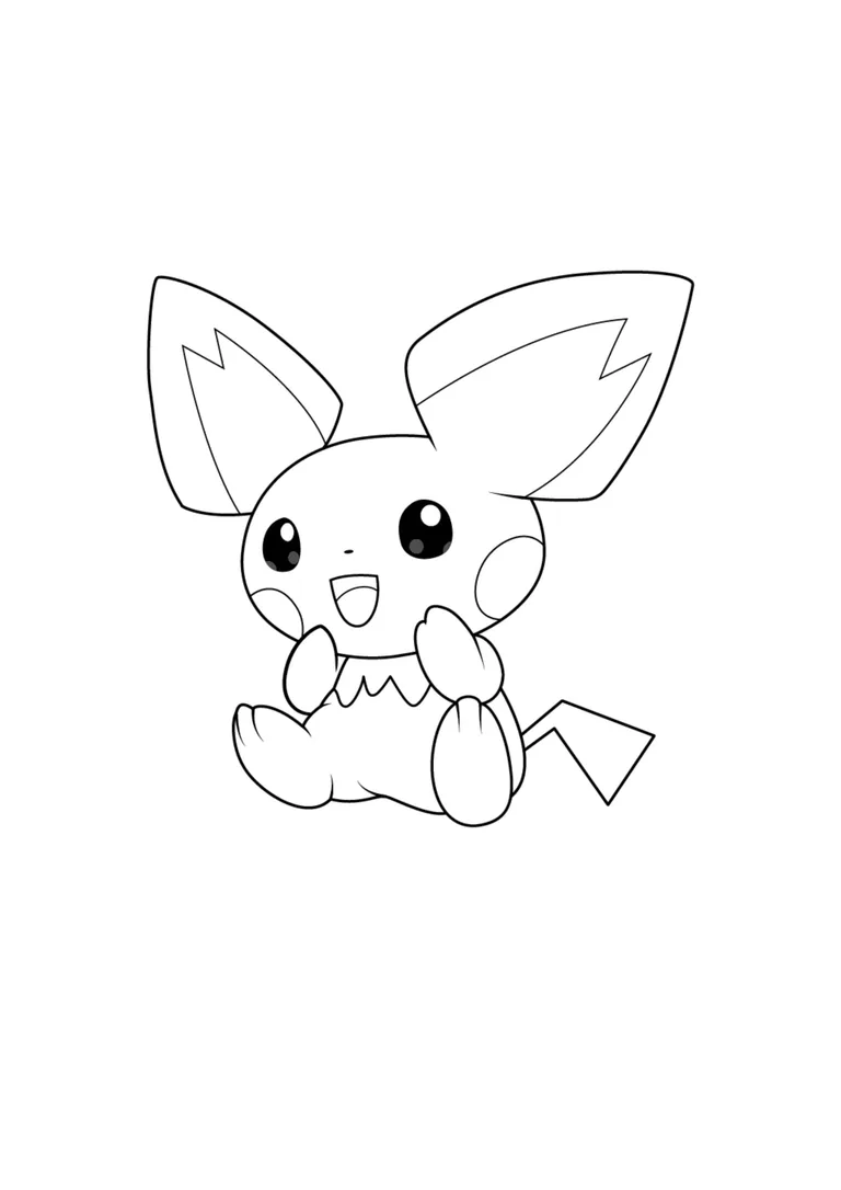 Página para colorear Pichu (A4) para imprimir