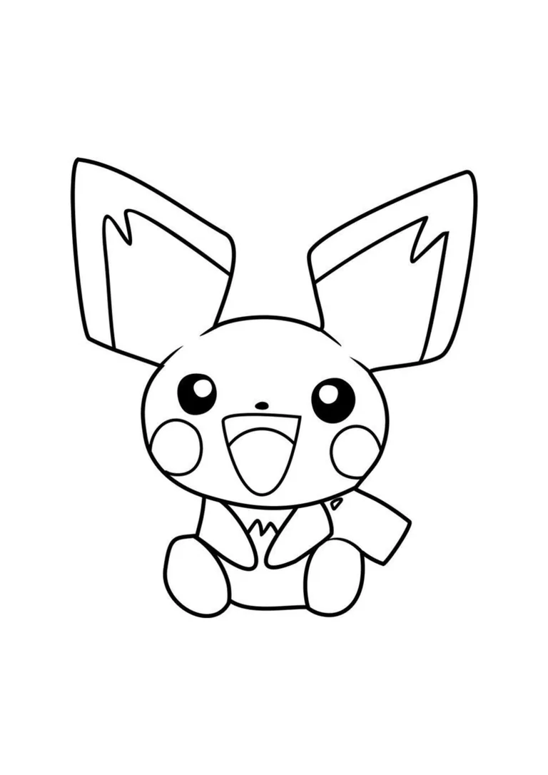 Página para colorear Pichu (A4) para imprimir