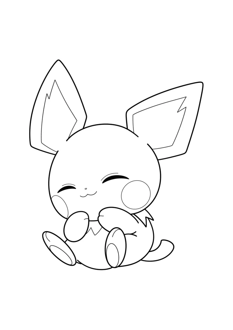Página para colorear Pichu (A4) para imprimir