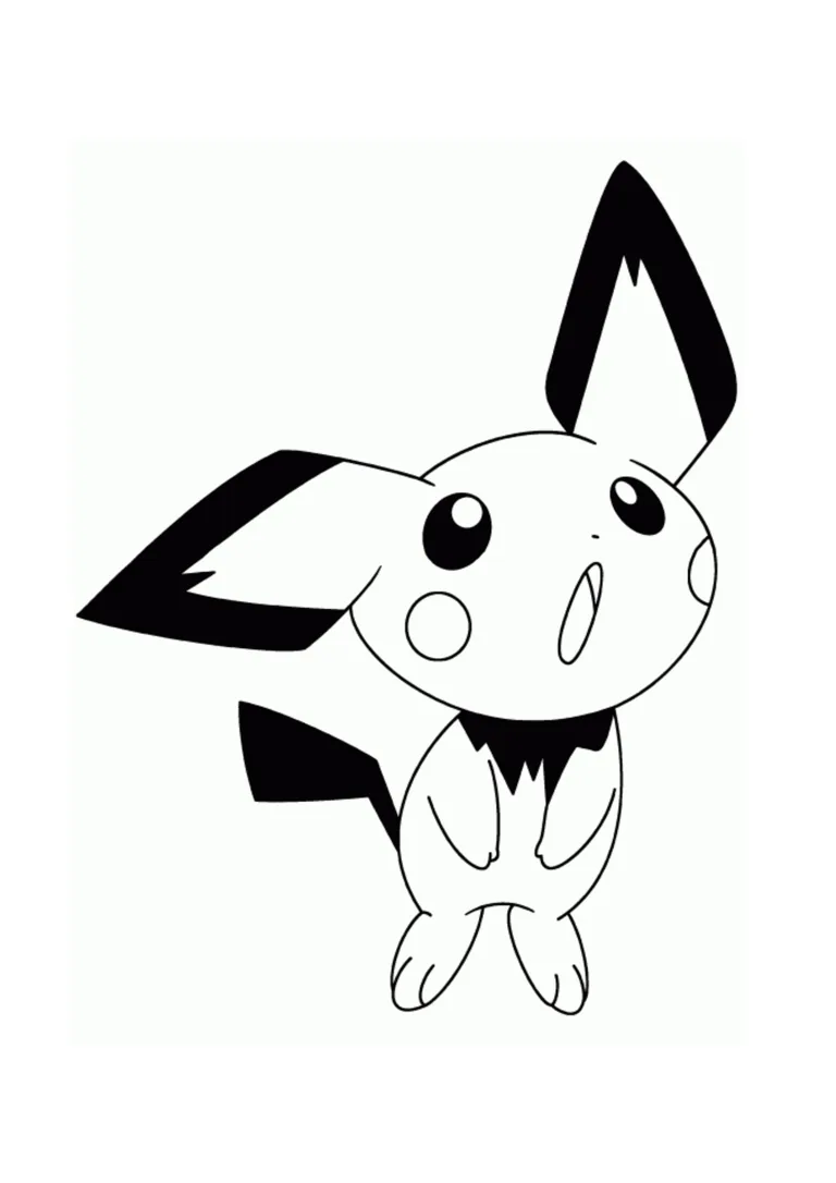 Página para colorear Pichu (A4) para imprimir