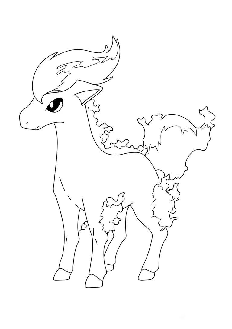 Página para colorear Ponyta (A4) para imprimir